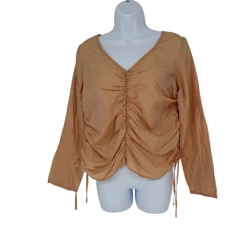 Judy Tampa Steampunk Fairycore Ruch Metallic Long Sleeve 100% Silk Size Small